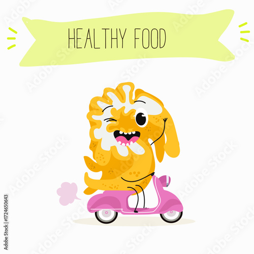 Buddha's hand fruit funny characters, hand drawn vector illustration.