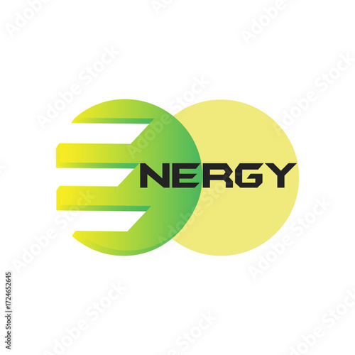 Letter E 3d logo design template for Energy