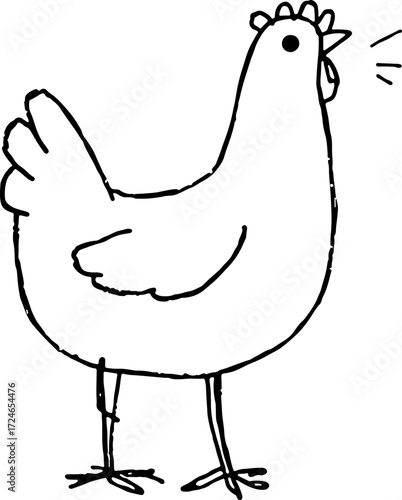 Chicken Farm Animal Drawing