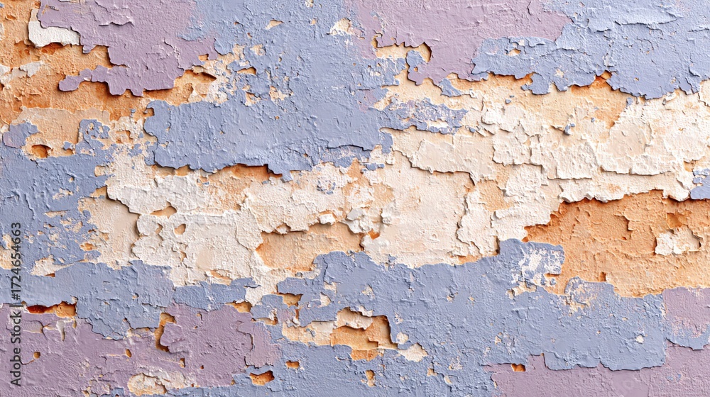 Obraz premium Peeling Paint Texture on Old Wall Creating Abstract Pattern Detail