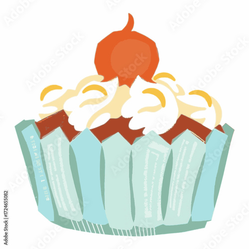 Cupcake with Cream Frosting