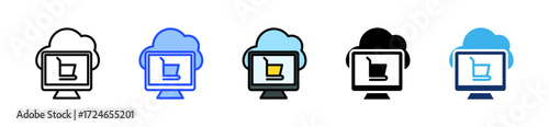 Saas Marketplace Icon Collection With Multiple Styles