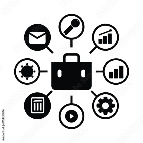 Business Digital Tools Background Icon