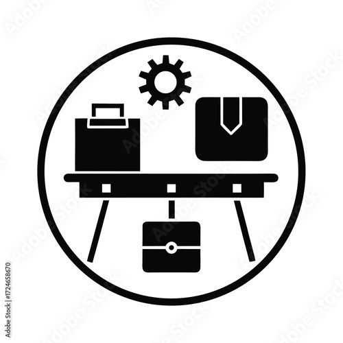 Business Opportunity Desk Background Icon