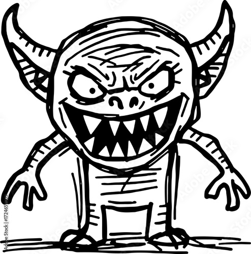 Cartoon Goblin Monster Illustration