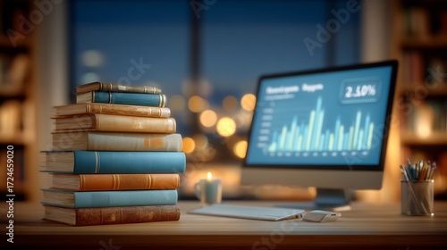 Night Study Session: Books, Data, and Ambiance