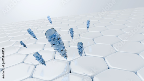 фотографія Microneedle or hydrolyzed sponge spicule targeting the skin layer 3D render