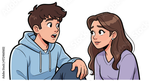 Young Couple Sharing a Heartfelt Conversation
