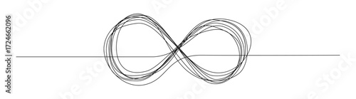 Infinity sign chaotic scribble drawing vector