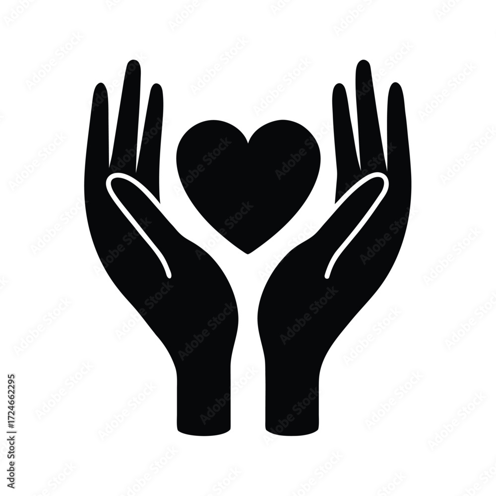 Obraz premium Charity Donation Hands Icon