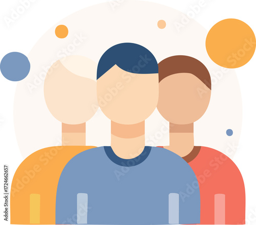 Teamwork and Togetherness: A symbolic representation of unity and collaboration. Three diverse individuals stand shoulder-to-shoulder, conveying a sense of unity, teamwork, and shared purpose.