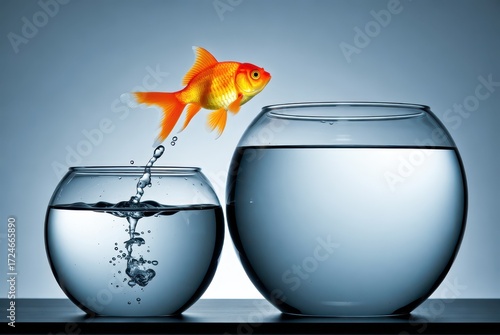 Wallpaper Mural Goldfish leaping between bowls home photography indoor close-up freedom Torontodigital.ca