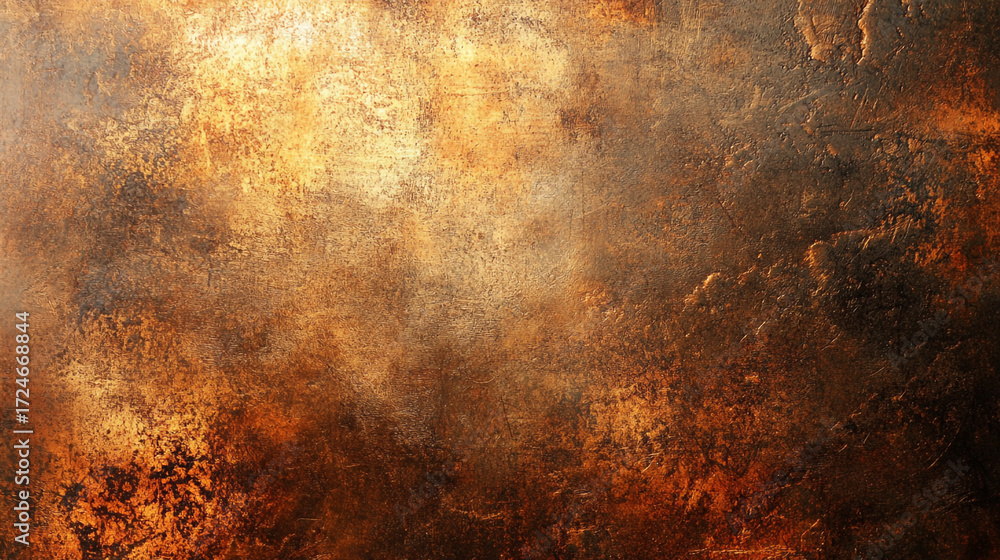 Obraz premium Aged Verdigris Patina on Rusted Copper Texture