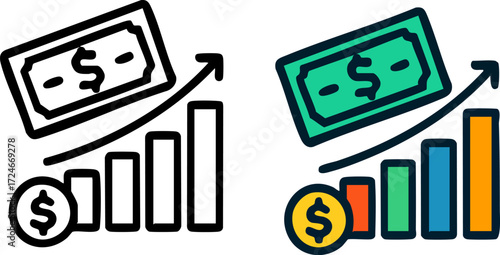 Financial Growth and Investment Success Icon.