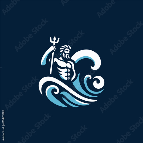 Poseidon God Logo