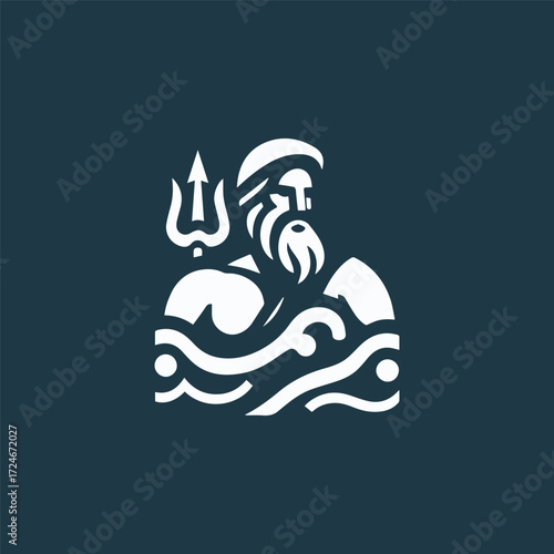 Poseidon God Logo