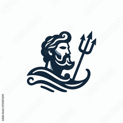 Poseidon God Logo