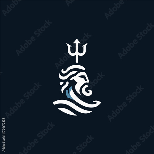 Poseidon God Logo