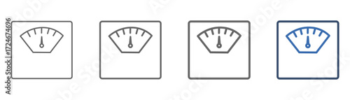 
outline icon set scale with sitting scale design