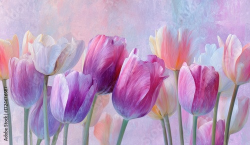 Pastel tulips in soft focus (1)