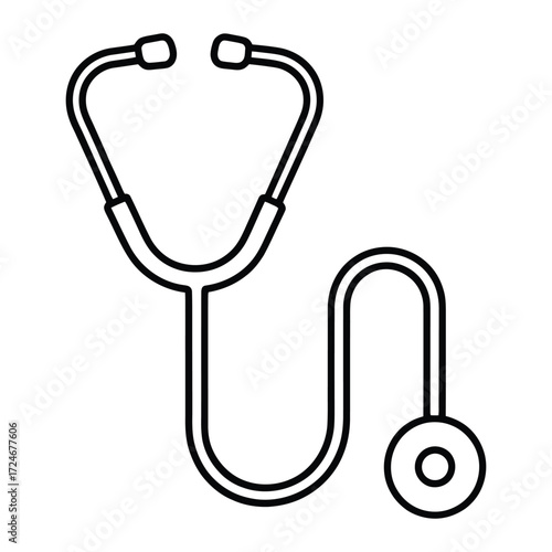 Stethoscope icon medical equipment for listening to the heart and lungs healthcare and medicine concept doctors tool for diagnosis and treatment
