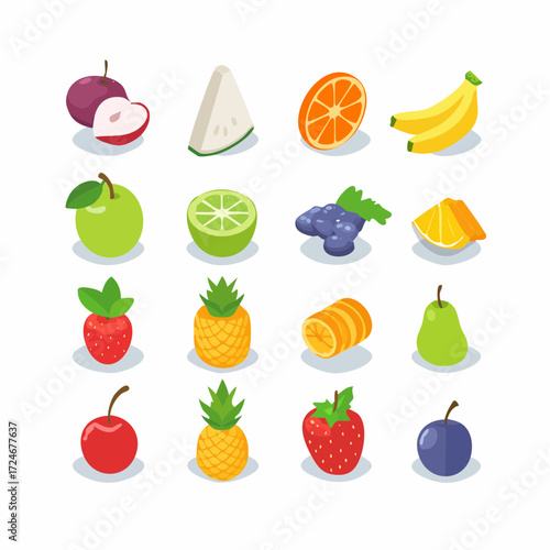 Assortment of Fresh Fruits and Berries.