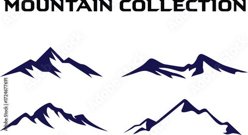 peak logo mountain icon set vector