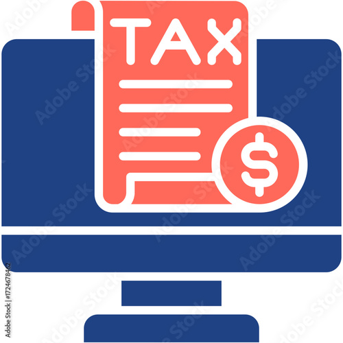 Digital Taxation glyph color icon