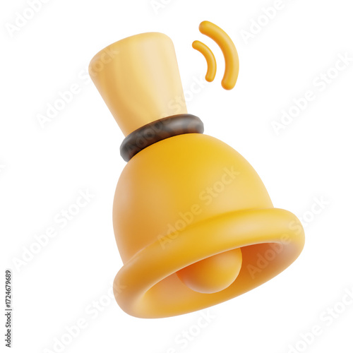 Alert Notification A Golden Ringer Bell Symbol for Important Prompts, Reminders and Notifications Visual Communication