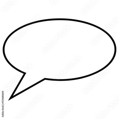 Illustration of a blank speech bubble, perfect for adding your own text and creating engaging conversations and dialogues