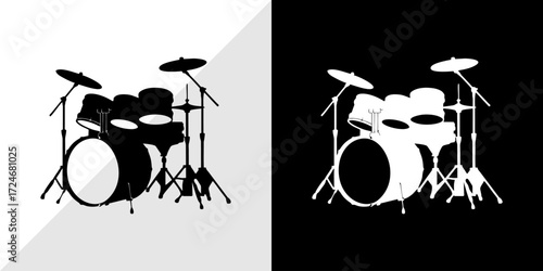 black and white drums
