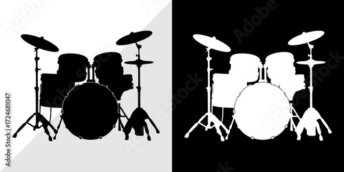 black and white drums