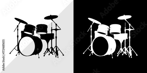 black and white drums