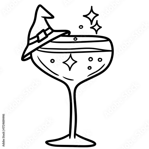 Halloween Cocktail with Spiderweb and Spider
Illustration