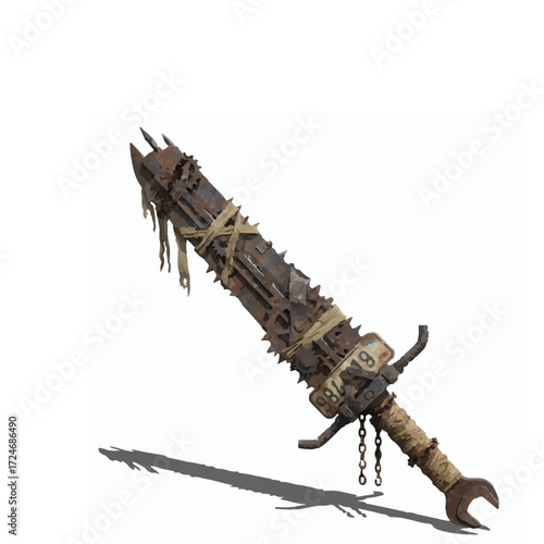 Post-apocalyptic scrap sword