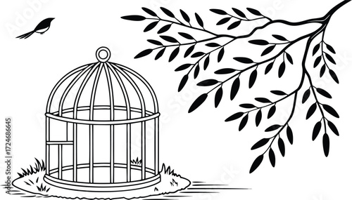 minimal-monochrome-line-drawing-of-an-elegant-bird (1).eps