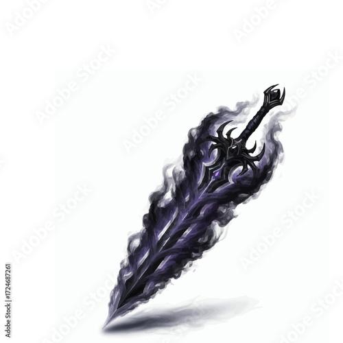 Shadow sword with mystical black aura