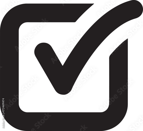 check, mark, tick, box, square, icon, symbol, success, done, complete, approved, confirmation, selection, task, list, black, white background, isolated, simple, graphic, design, element, ui, ux, inter