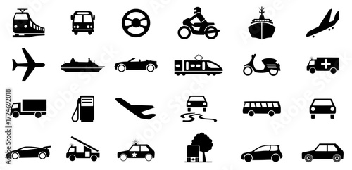 transportation icons set. vector