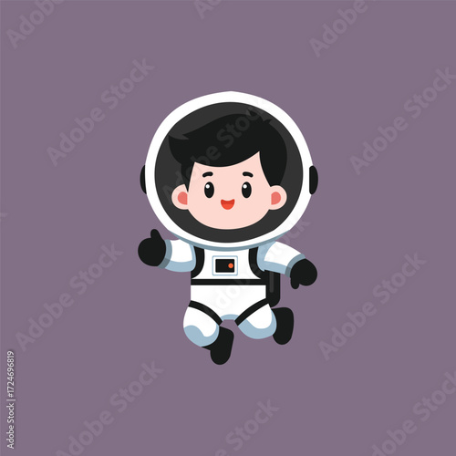 Jumping Astronaut Boy Character Vector