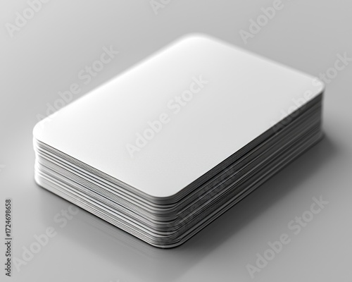 A stack of blank white cards
