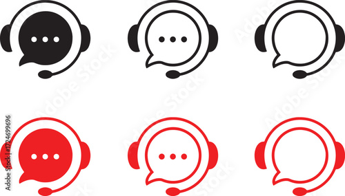 design, icons, illustration, speech, vector, bubble, headset, headphones, microphone, speech bubble, chat, communication, support, customer service, call center, dialogue, message, conversation, icon,