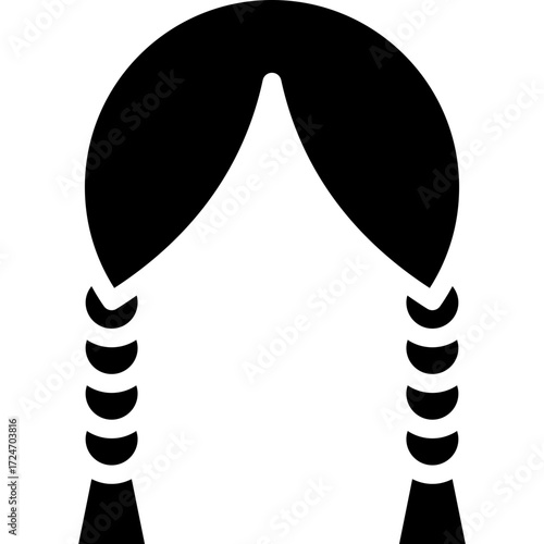 braids icon illustration design with solid