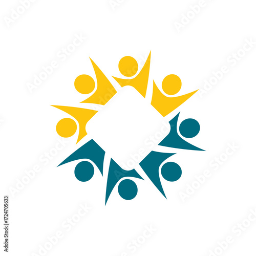 rotating successful people community logo design