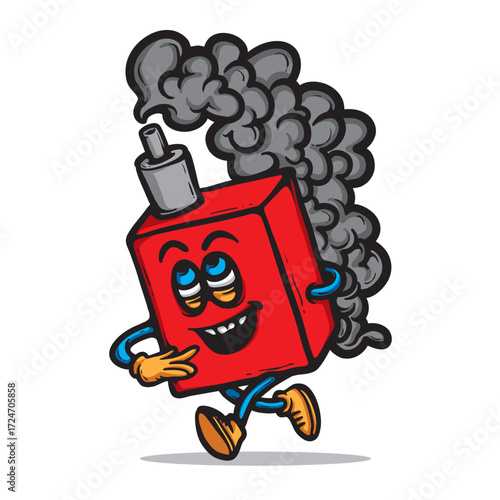 Electric Cigarette Cartoon Vector Illustration