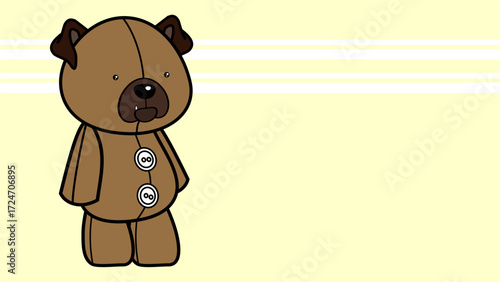 plush toy animal character cartoon gift card background in vector art