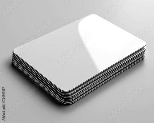 A stack of blank white cards.  Glossy, modern design