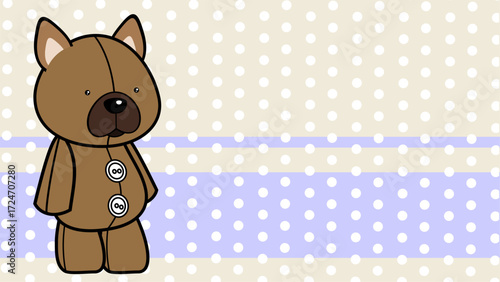 plush toy animal character cartoon gift card background in vector art