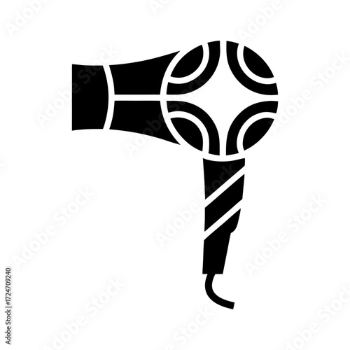 Minimalistic outline of a hair dryer in side view
