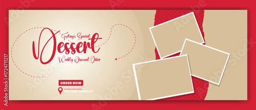 Coffee shop drink menu promotion Facebook cover template design